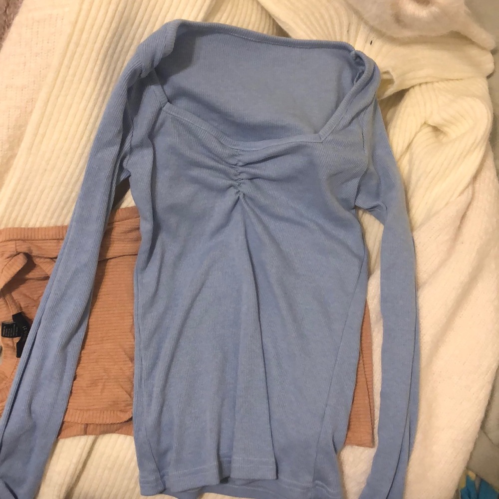 Light blue long sleeve top